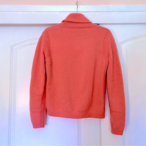 Salmon Pink Cashmere Turtleneck Sweater - Picture 5 of 7